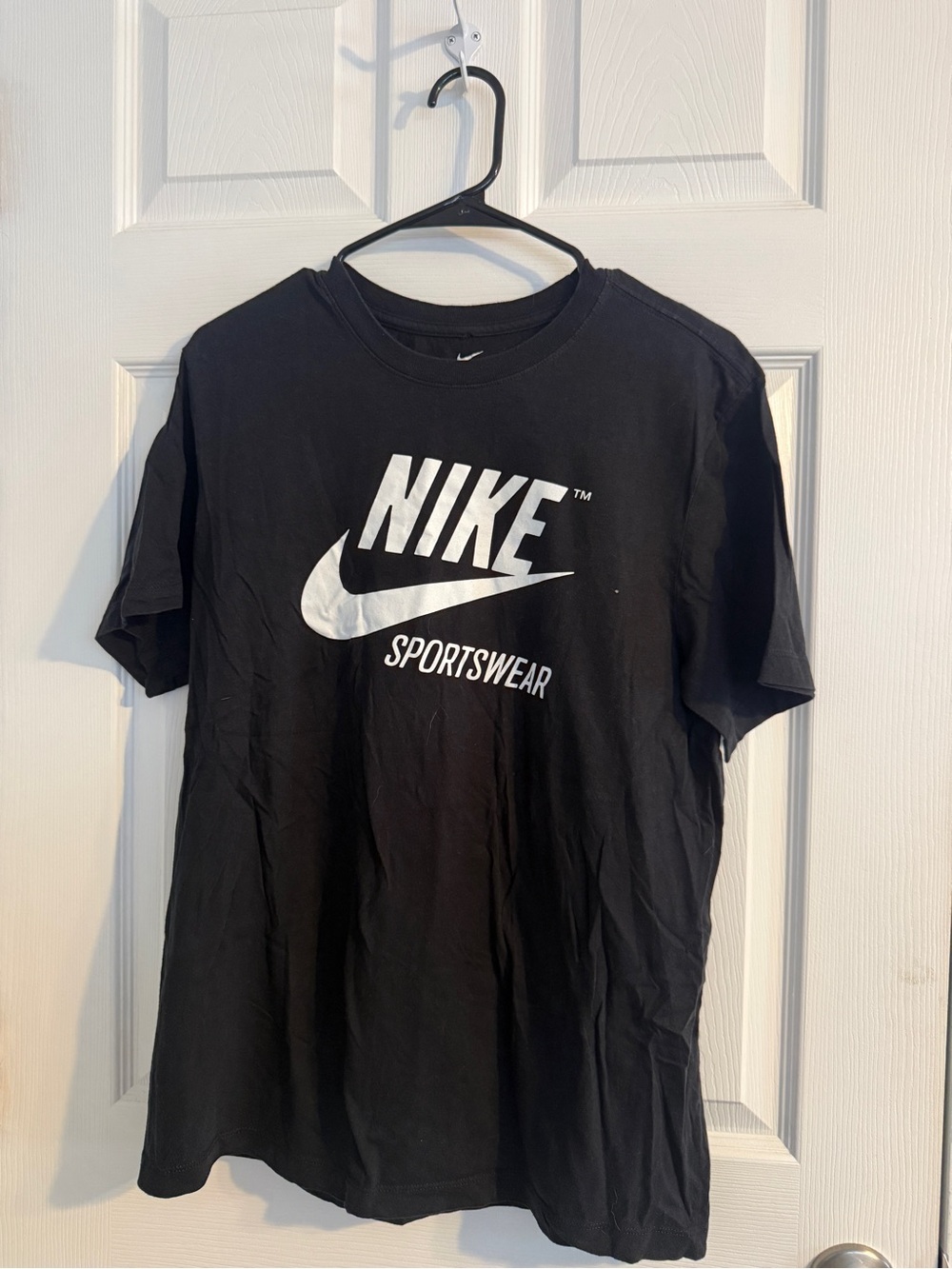 Nike Black Short Sleeve Logo Tee with White Swoosh